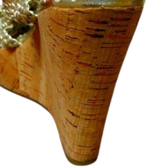 Carlos Santana Gold Woven Cork Platform Wedges 8.5M! - Picture 6 of 12